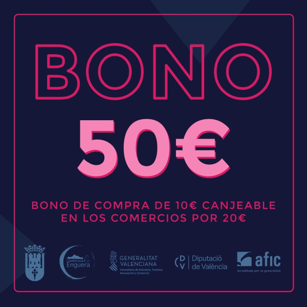 Bono de compra de 25€ canjeable en los comercios por 50€